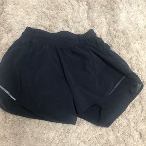 Lululemon True Navy Hotty Hot shorts